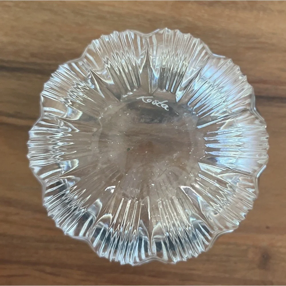 Kosta Boda Signed‎ Opus Cut Crystal Round Bowl Sweden 4 1/2''